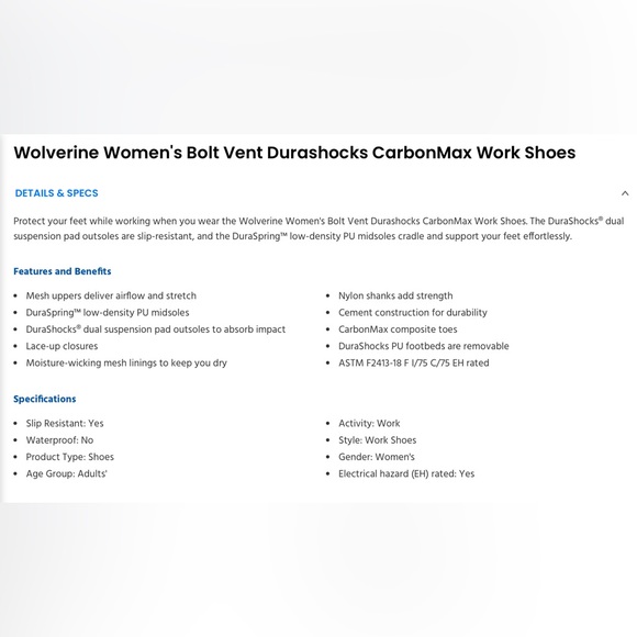 NWT- Wolverine ‘Bolt Durashocks’ Safety Shoes - Picture 3 of 10